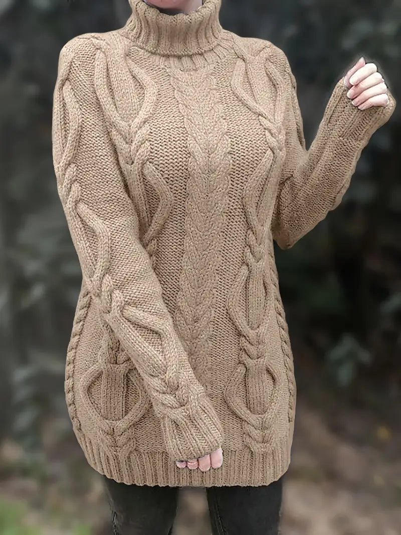 Robe turtleneck élégante de Danoir Paris, modèle Narda, couleur cramoisi, taille XS, portée élégante et sophistiquée.