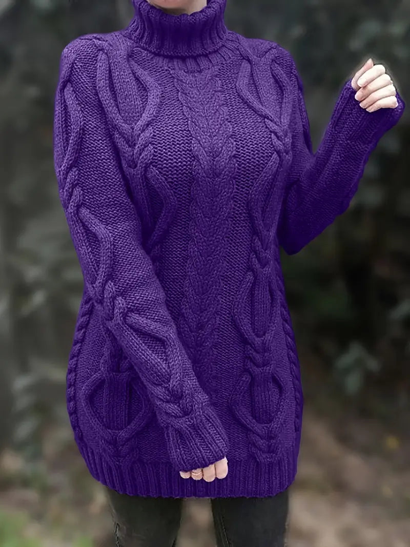 Robe turtleneck élégante Narda de Danoir Paris en cramoisi, coupe ajustée, taille XS, parfaite pour une allure sophistiquée.