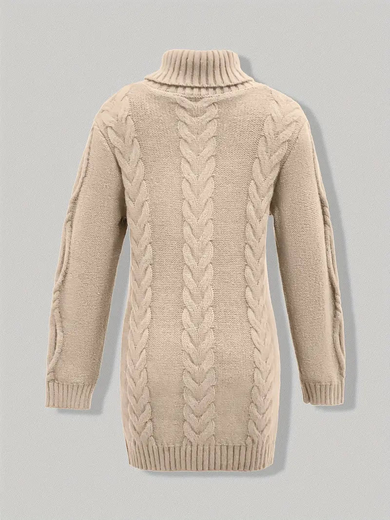 Robe turtleneck élégante Narda de Danoir Paris en cramoisi, coupe raffinée, tissu fluide, taille XS visible sur l'image.