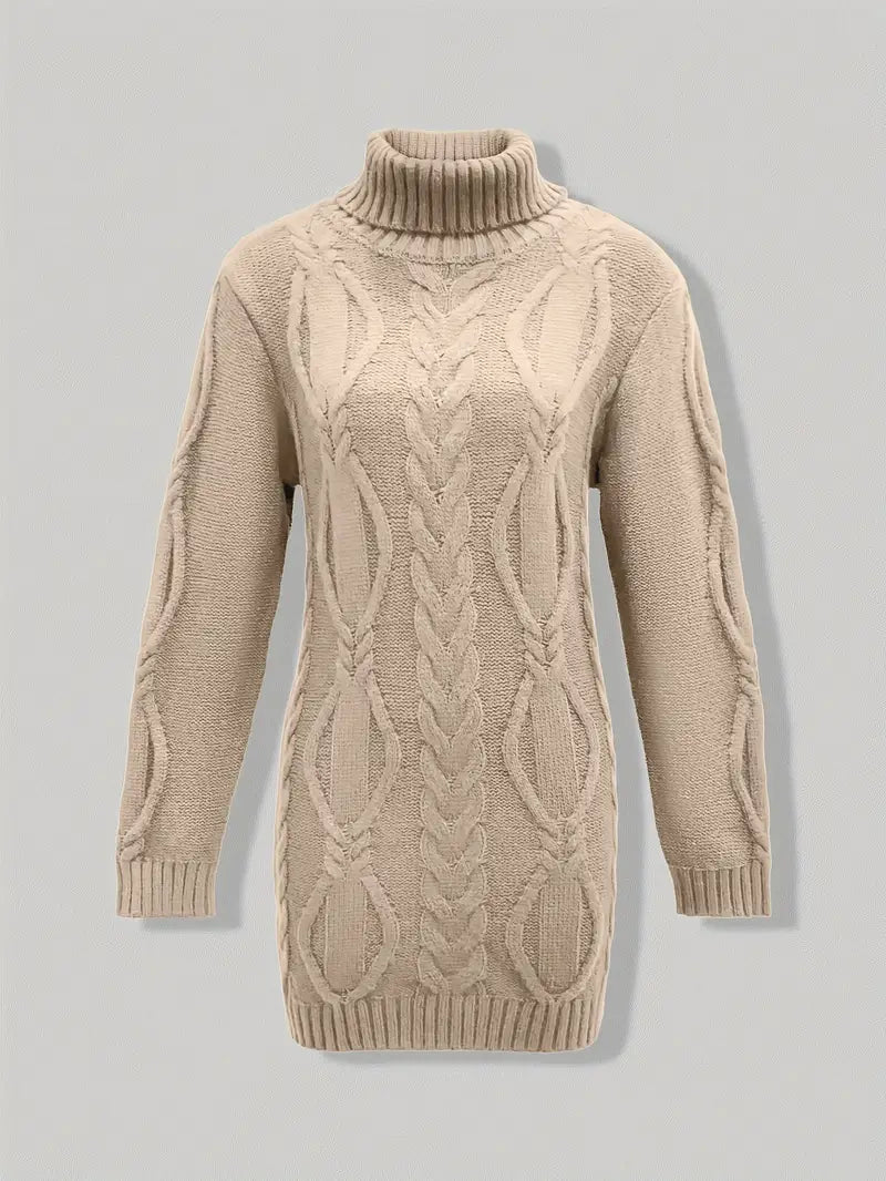 Robe turtleneck élégante Narda de Danoir Paris en cramoisi, coupe ajustée, tissu fluide, parfaite pour une allure sophistiquée.