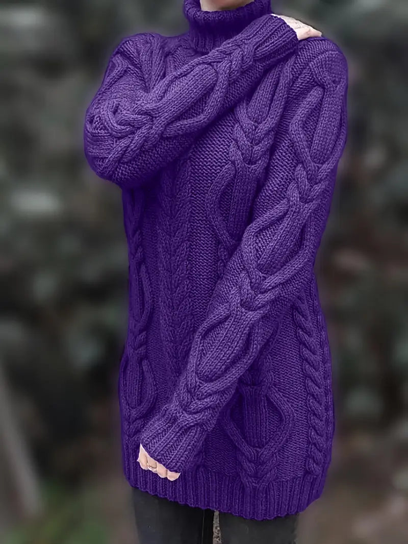 Robe turtleneck élégante Danoir Paris FR1031 en cramoisi, coupe ajustée et style sophistiqué, vue en gros plan.