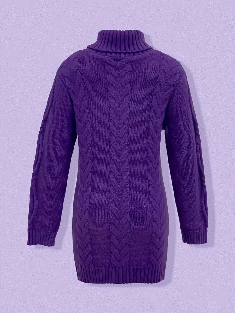 Robe turtleneck élégante de Danoir Paris, modèle FR1031, en cramoisi, taille XS, vue de face sur mannequin.