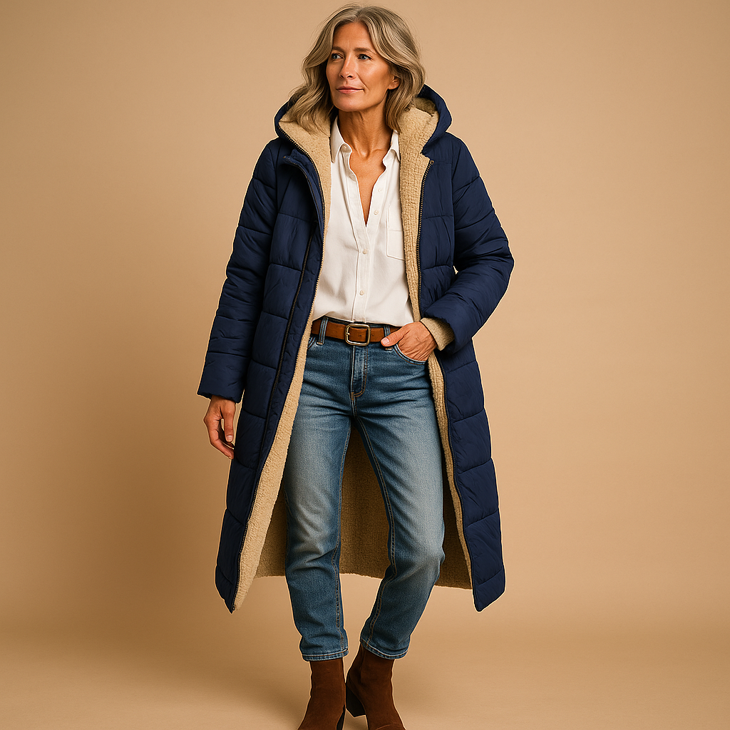Manteau d'hiver chic noir Cassandra de Danoir Paris, coupe élégante et style sophistiqué pour femmes.