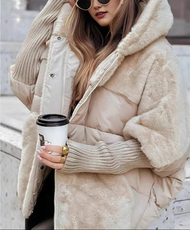 Veste d'hiver élégante Lena de Danoir Paris, marron, coupe slim, avec col et détails raffinés, adaptée pour l'hiver.