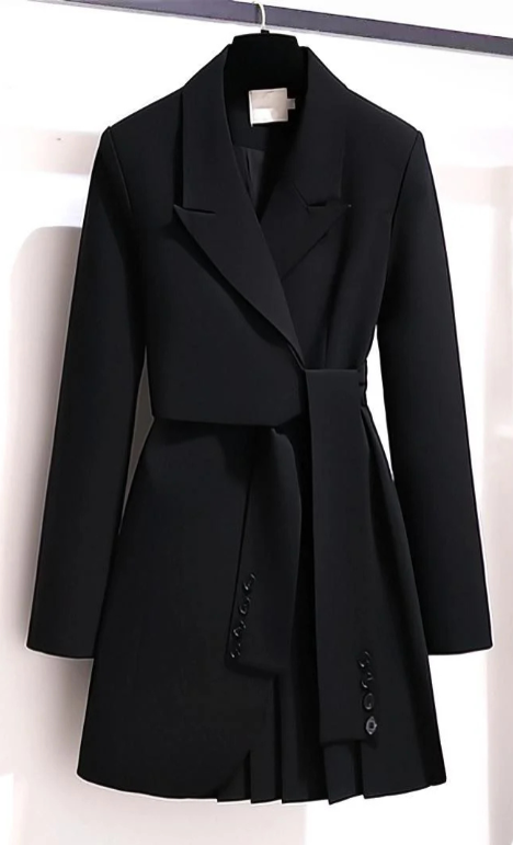 Manteau d'hiver élégant Danoir Paris Natalia en noir, coupe ajustée, tissu chaud, pour femme, taille XS.