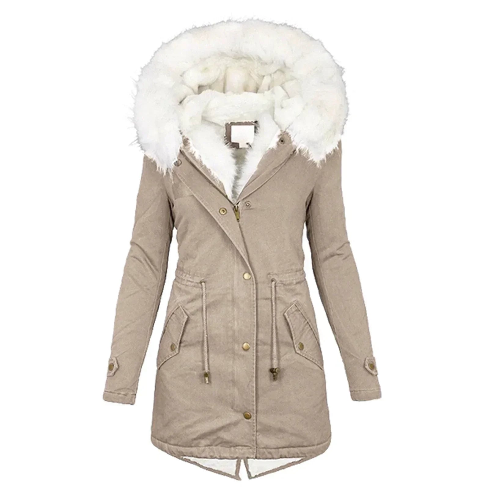 Manteau d'hiver élégant Giulia de Danoir Paris en rose, avec coupe sophistiquée et détails raffinés, pour un style chic.