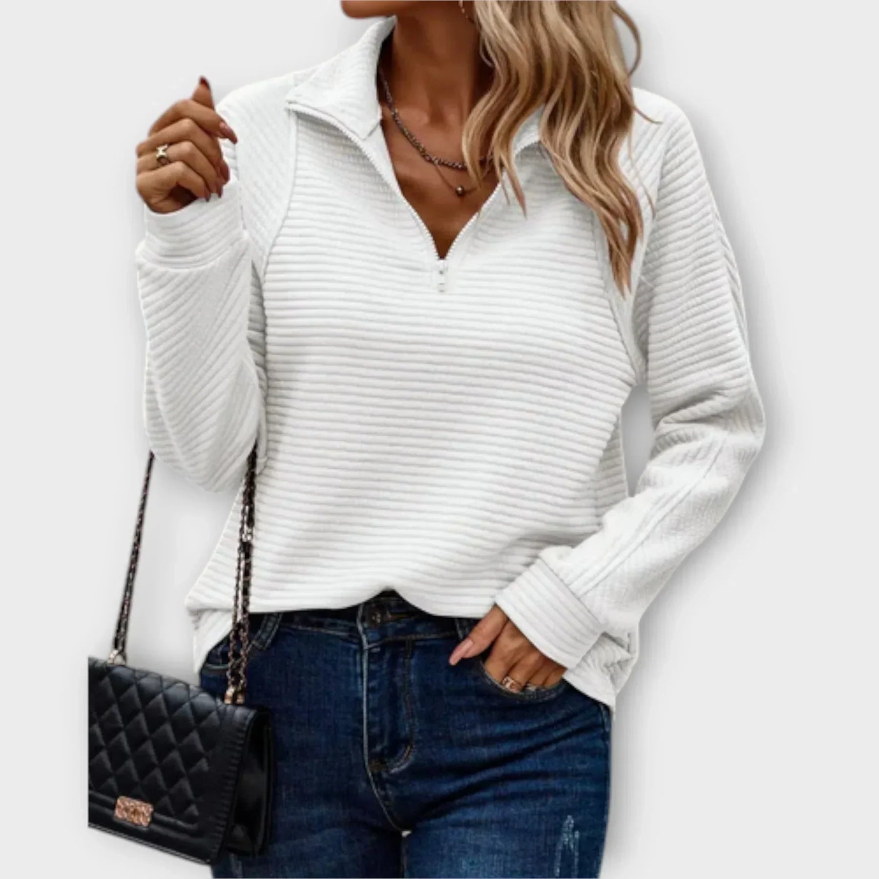 Pull Danoir Paris Olivia en rose, chic et confortable, avec un style élégant et décontracté.