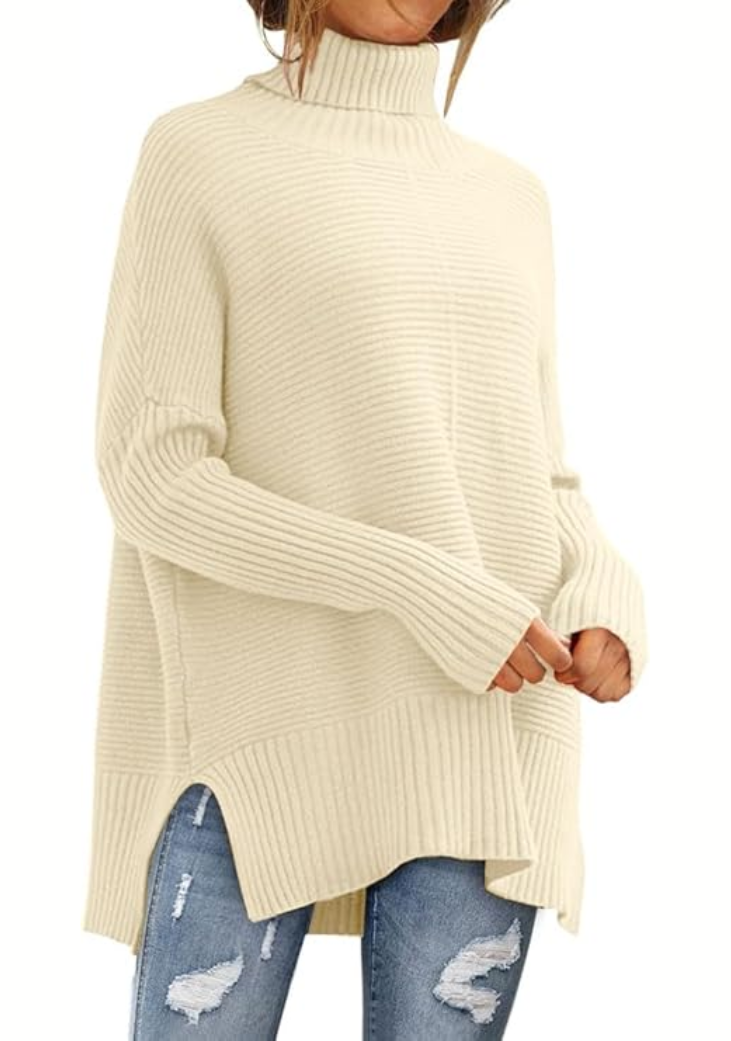 Pull roulé Danoir Paris Anna en bleu marine, style automnal confortable, en coton doux pour femme.