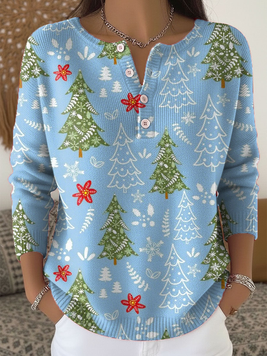 Pull de Noël festif Sofie de Danoir Paris, pull vert avec motifs de fêtes, confortable et chaud pour la saison hivernale.