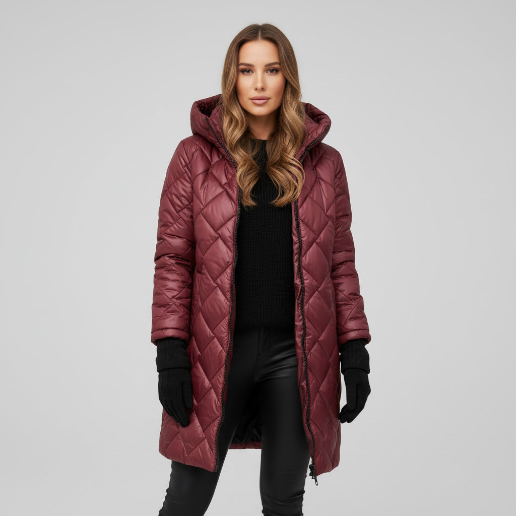 Veste élégante et chaude Danoir Paris Bogna en rose poudré, coupe ajustée, tissu douillet et finition soignée.