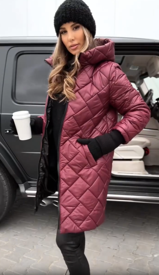 Veste élégante et chaude Bogna Danoir Paris, rose poudré, coupe moderne, idéale pour l'hiver.