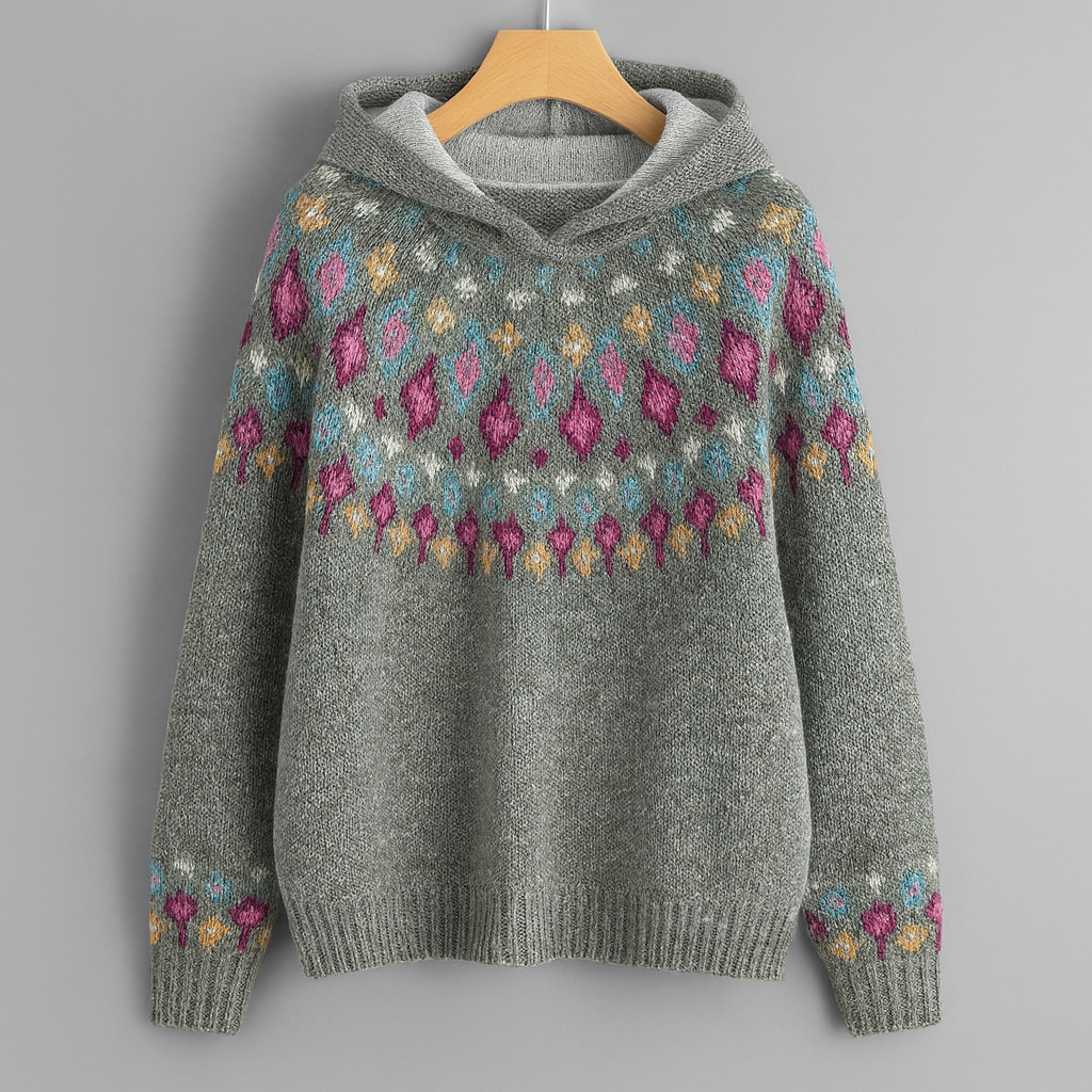 Sweat à capuche coloré Rosy de Danoir Paris en tissu douillet gris, confortable et tendance.