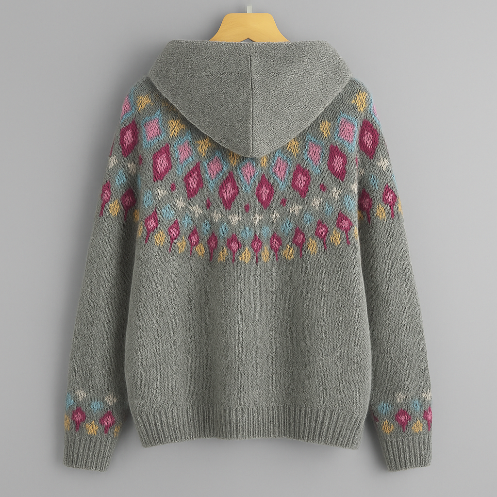 Sweat à capuche coloré et douillet Rosy de Danoir Paris, en gris, pour un look confortable et tendance.