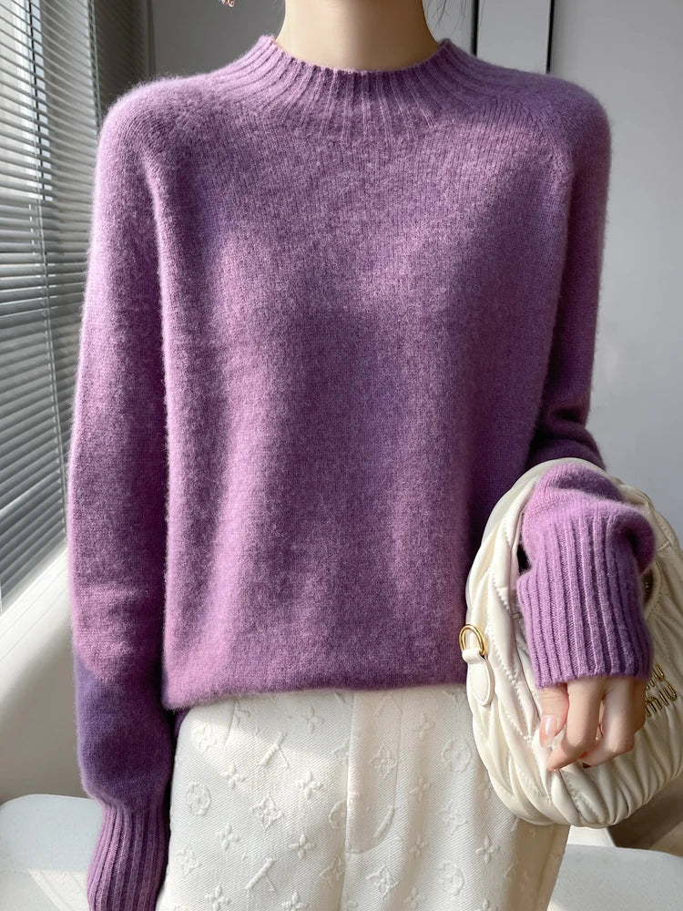 Pull en cachemire beige Danoir Paris Veyona, élégant, doux et confortable, avec un design simple et sophistiqué.
