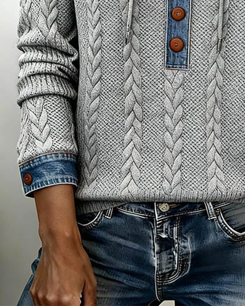 Sweat à capuche décontracté Jenny de Danoir Paris, en gris, porté par un mannequin, pour un style confortable et tendance.