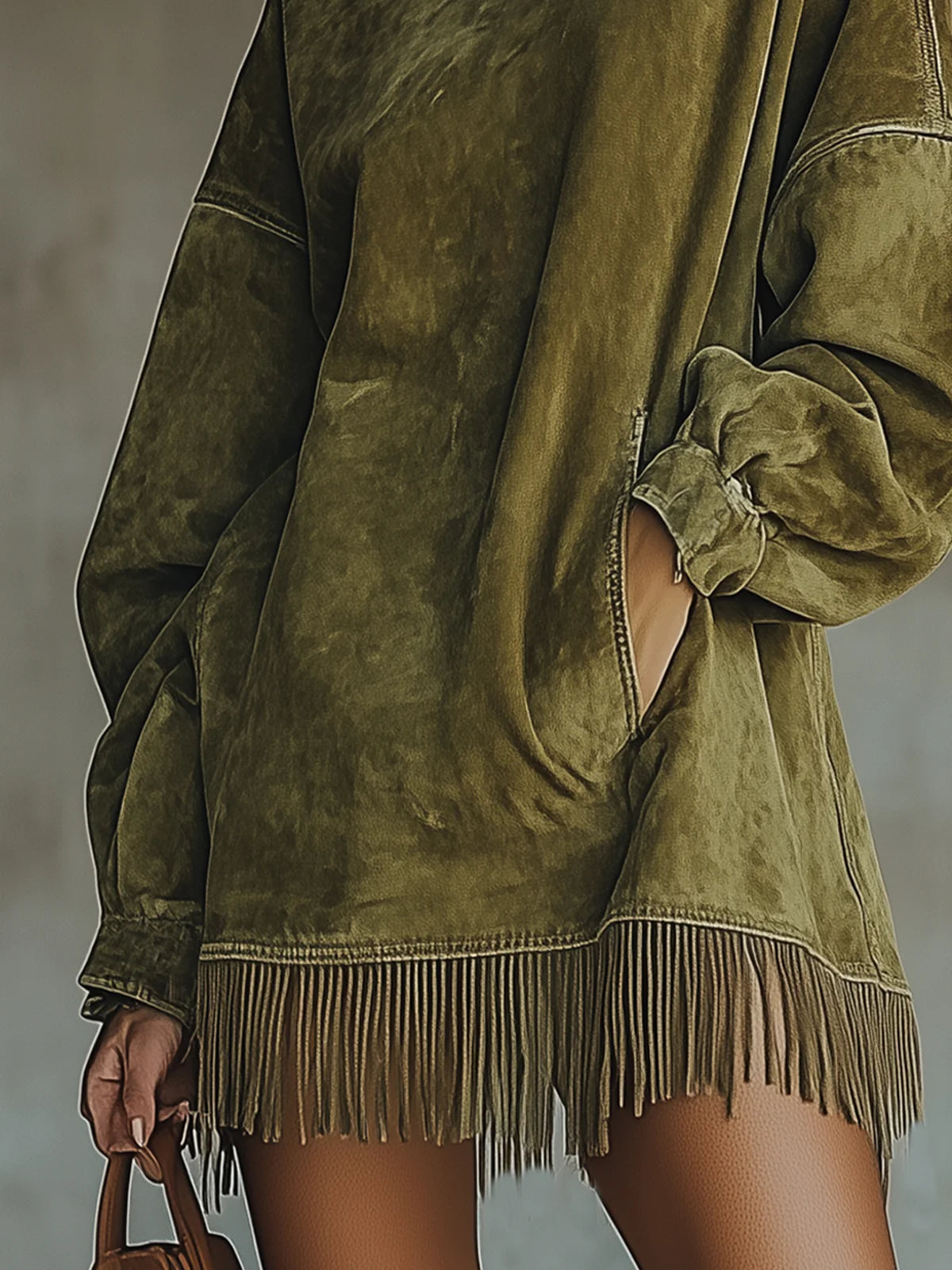 Robe douce et élégante Sheri de Danoir Paris, vert, taille XS, vue de face avec détails en tissu élégant