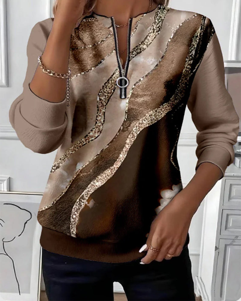 Sweatshirt décontracté vintage Lera de Danoir Paris, couleur café, en tissu confortable, style casual pour femmes et hommes.