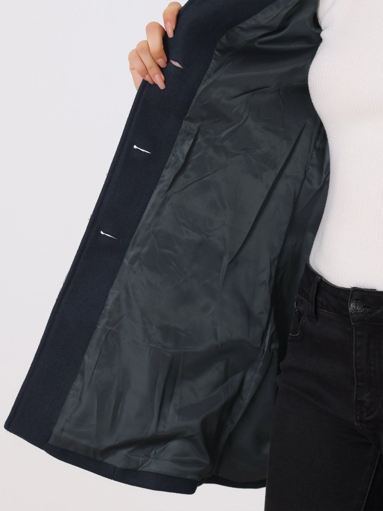 Manteau hivernal gris Danoir Paris Helena en laine élégante, coupe ajustée, idéal pour l'hiver, taille XS.