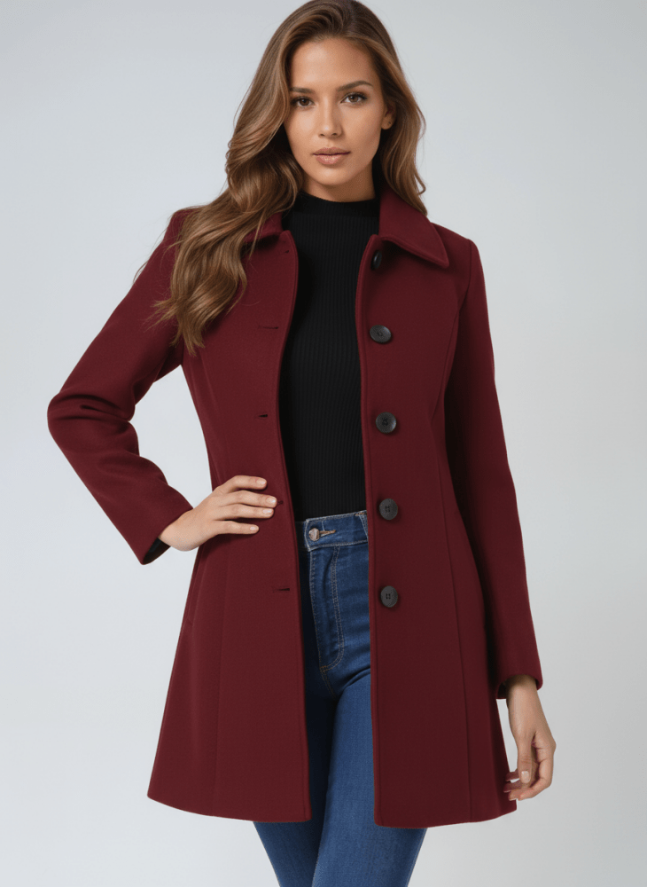 Manteau hivernal gris Danoir Paris Helena, coupe élégante, tissu chaud, taille XS, parfait pour l'hiver.