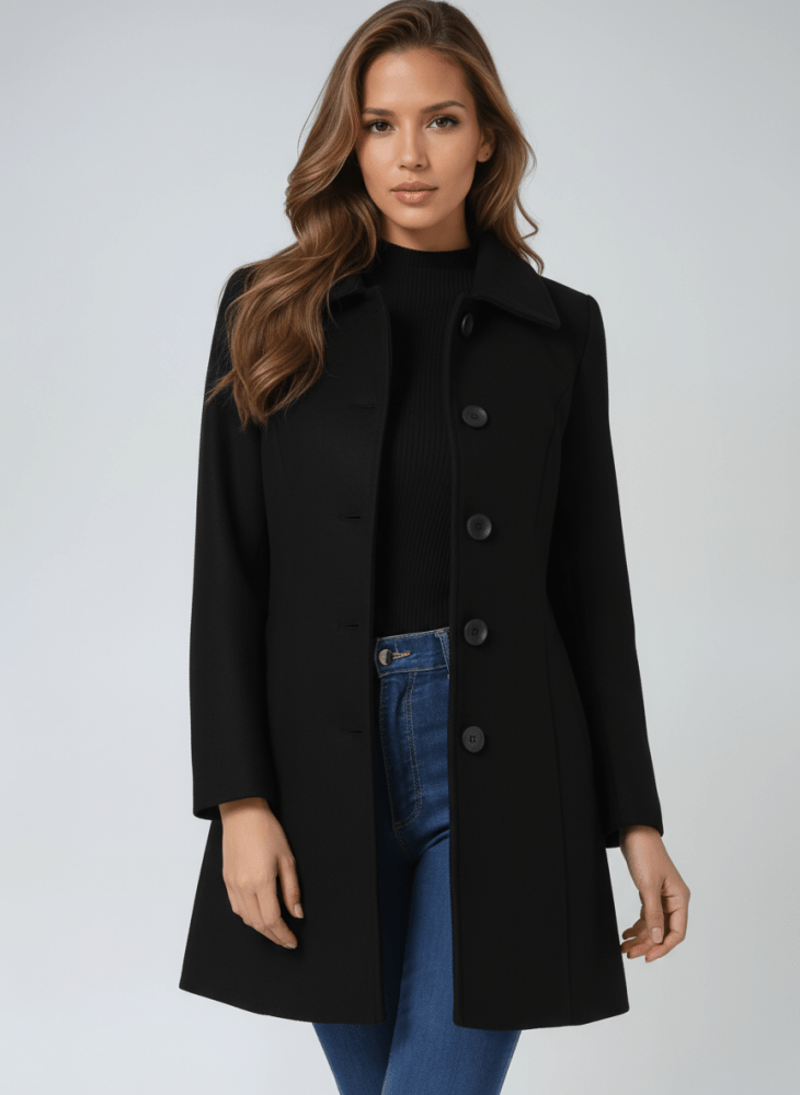 Manteau hivernal gris Danoir Paris Helena, coupe élégante, en tissu chaud, taille XS, parfait pour l'hiver.