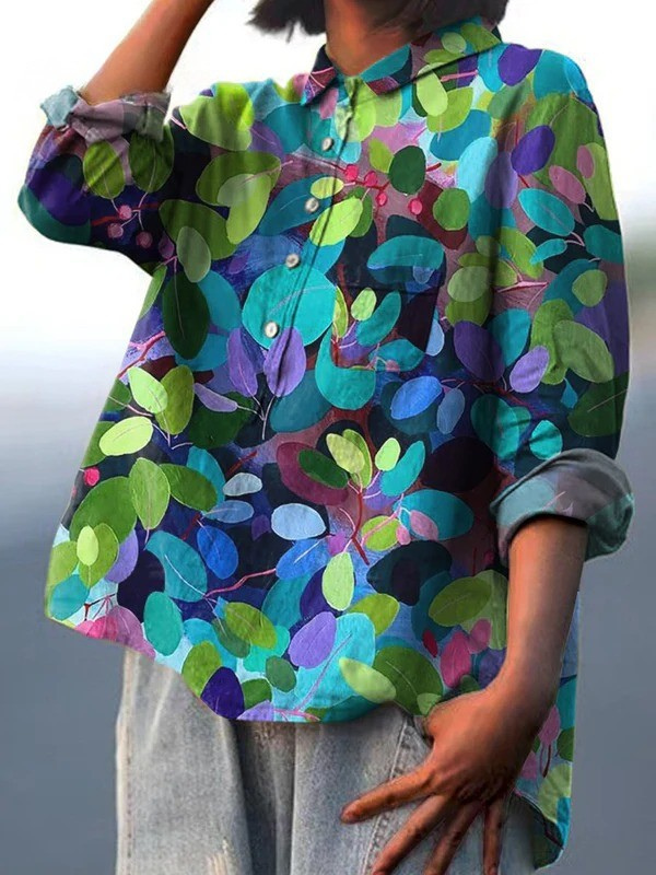 Chemise légère élégante Danoir Paris Grace FR147 multicolore, tissu fluide et design moderne pour femme.