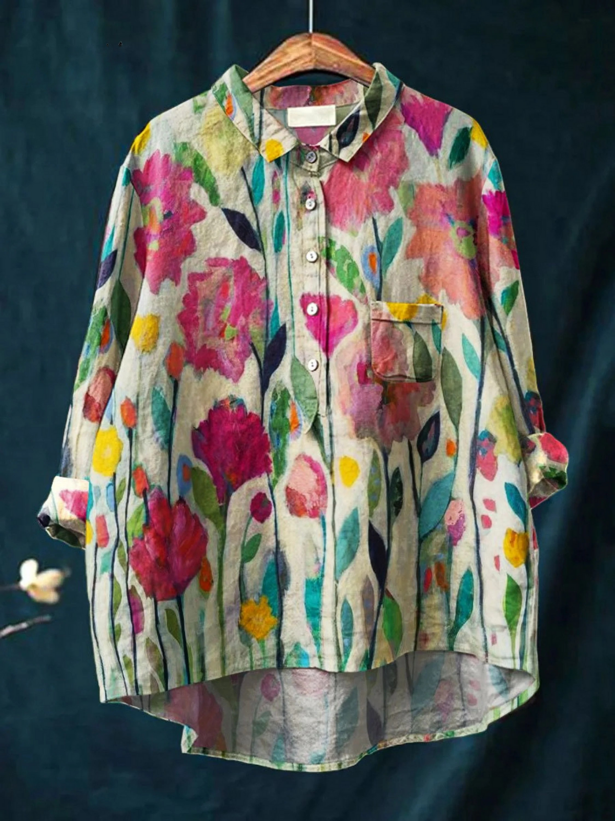 Chemise vintage légère Phoebe de Danoir Paris en tissu multicolore, style élégant et décontracté.
