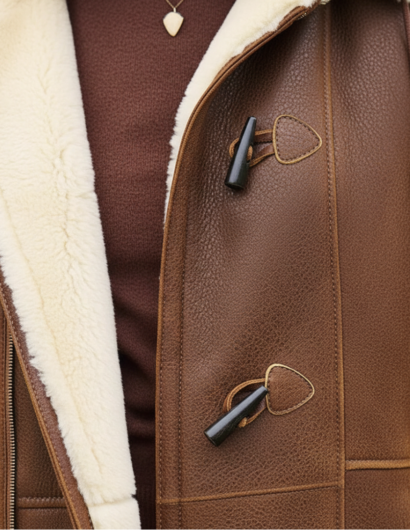 Manteau chaud élégant Lunavelline de Danoir Paris, couleur marron, porté en taille S, style sophistiqué pour l'hiver.