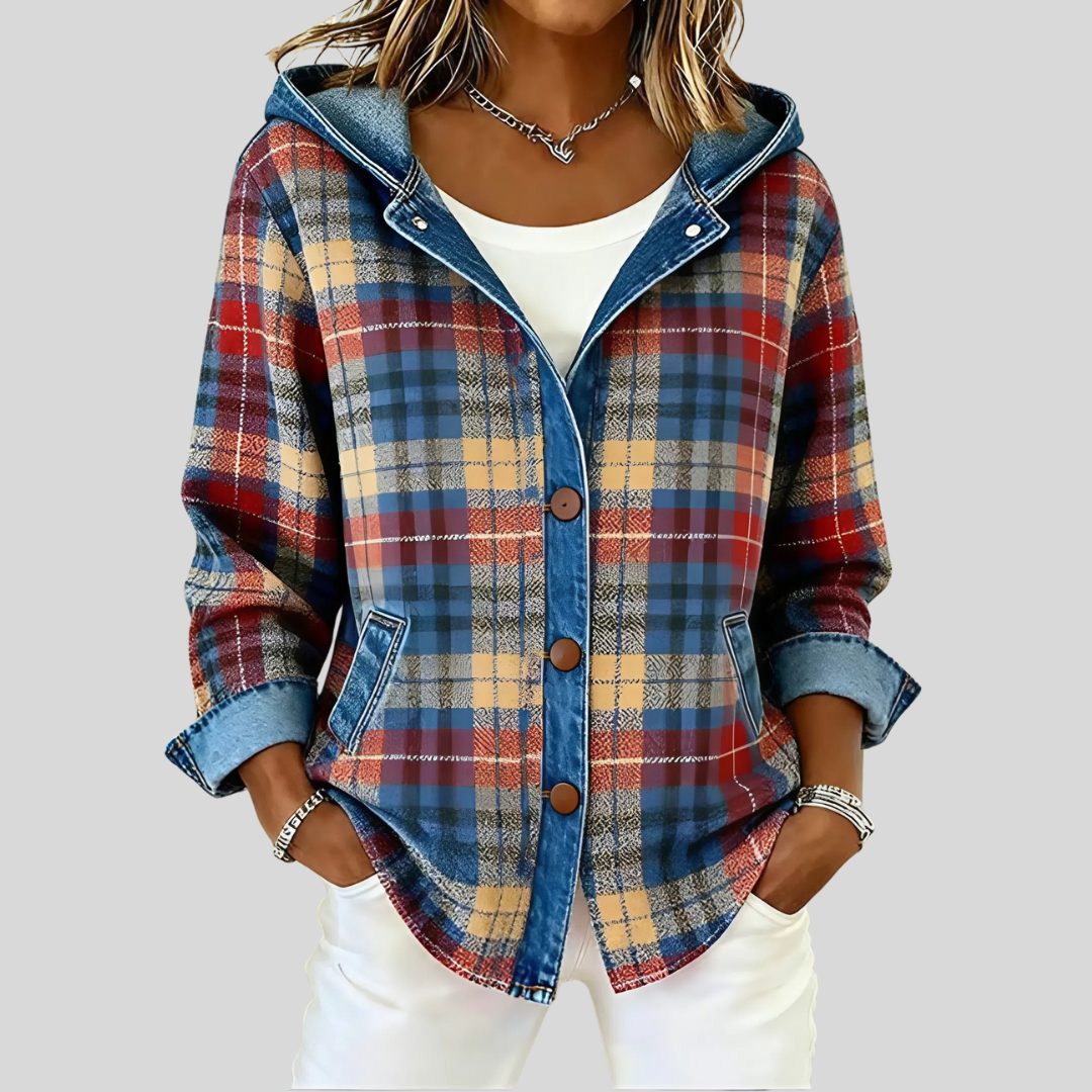 Veste à carreaux élégante Neraviennea de Danoir Paris, coupe moderne et motifs à carreaux pour un style chic et tendance.