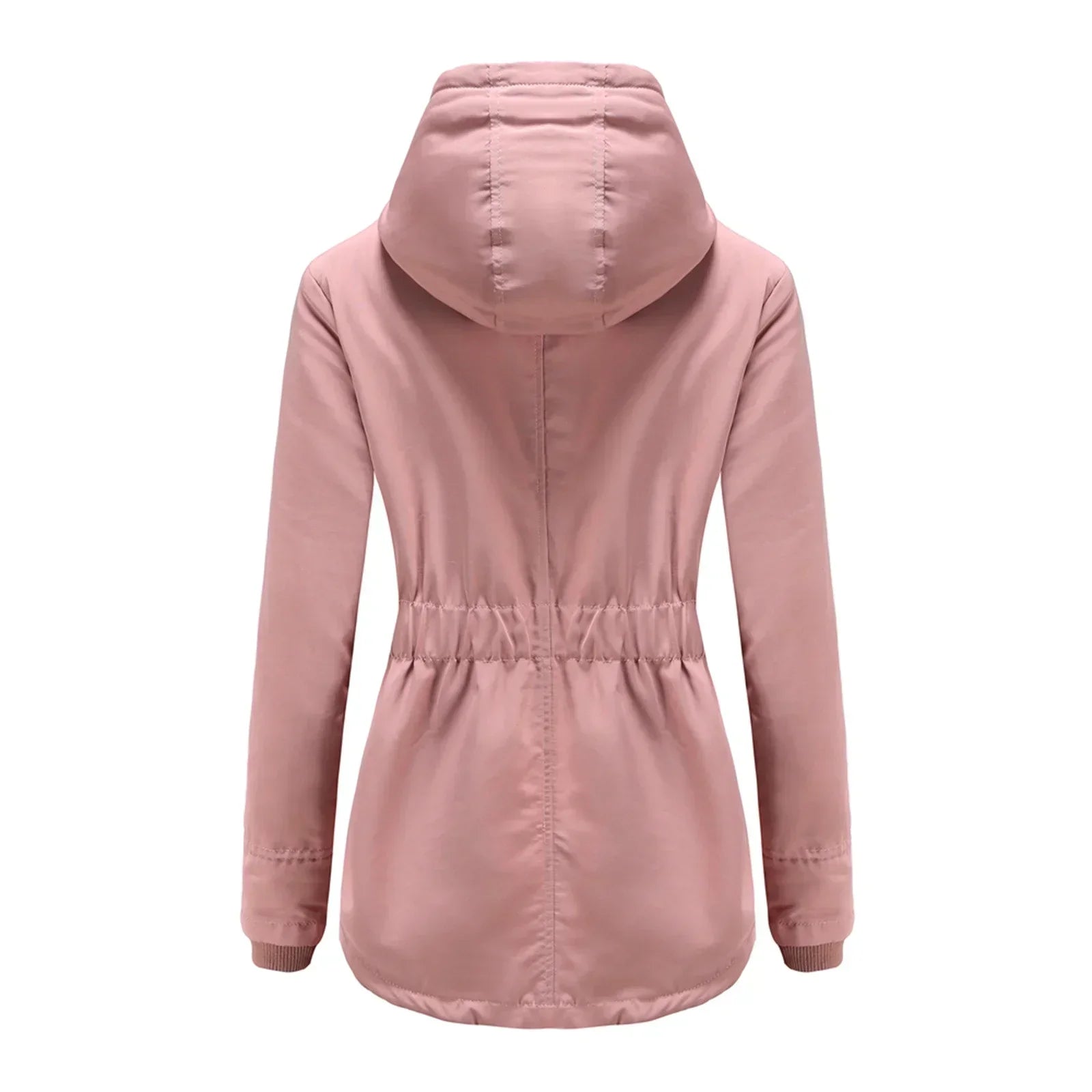 Manteau quotidien pratique Danoir Paris Amina FR1522, coupe courte en rose, parfait pour un look décontracté et élégant.