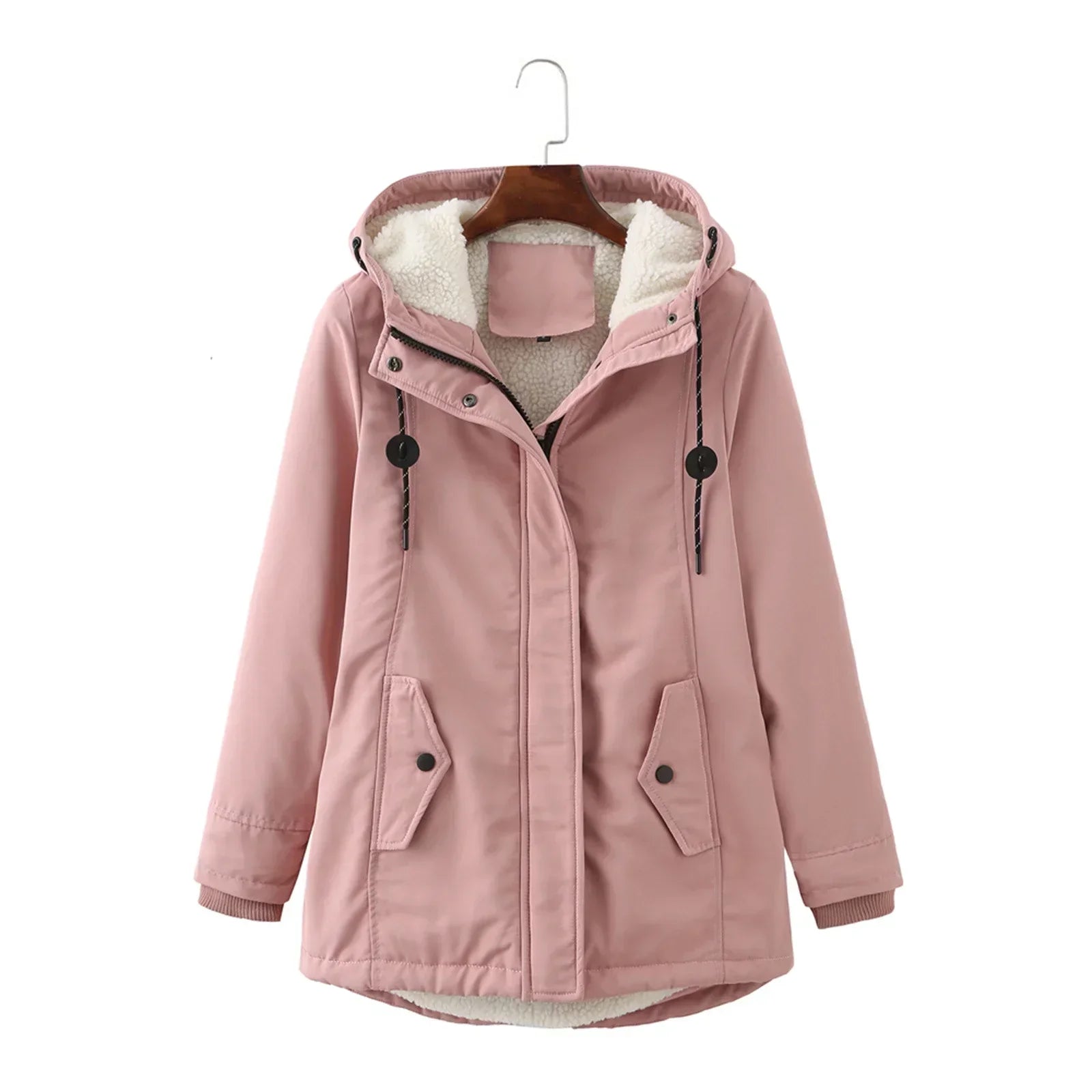 Manteau quotidien pratique Danoir Paris Amina, rose, taille XS, avec coupe confortable et détails modernes.