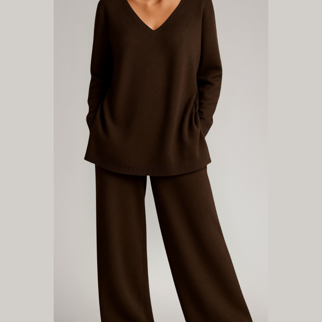 Ensemble chic et confortable Anny en noir de Danoir Paris, vêtement élégant pour femme, visible sur cette image.