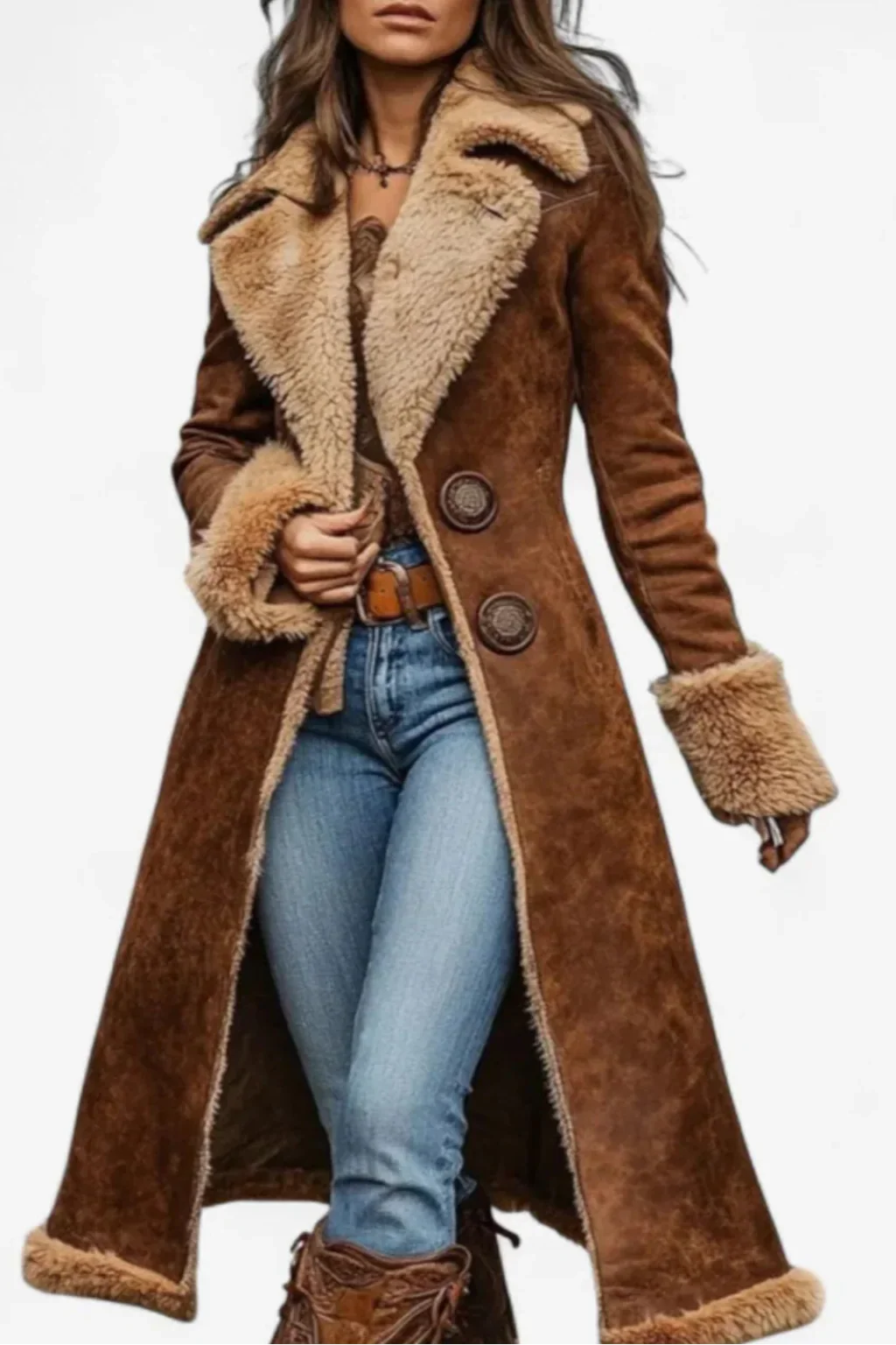 Manteau vintage élégant Danoir Paris Edda FR1546 en tissu sophistiqué, présenté sur un mannequin.