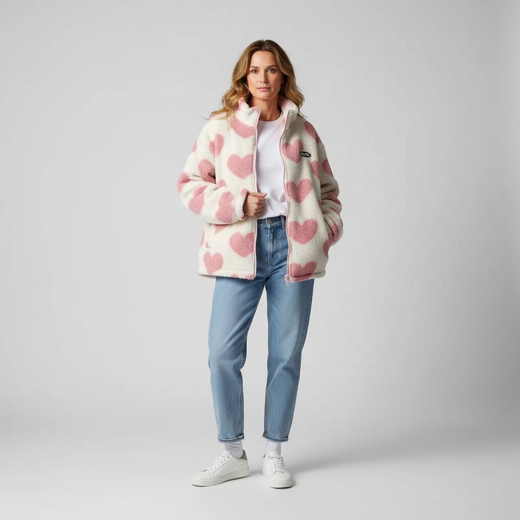 Veste réversible élégante Danoir Paris AlpenNord, couleur rose, coupe moderne, tissu élégant et style sophistiqué.