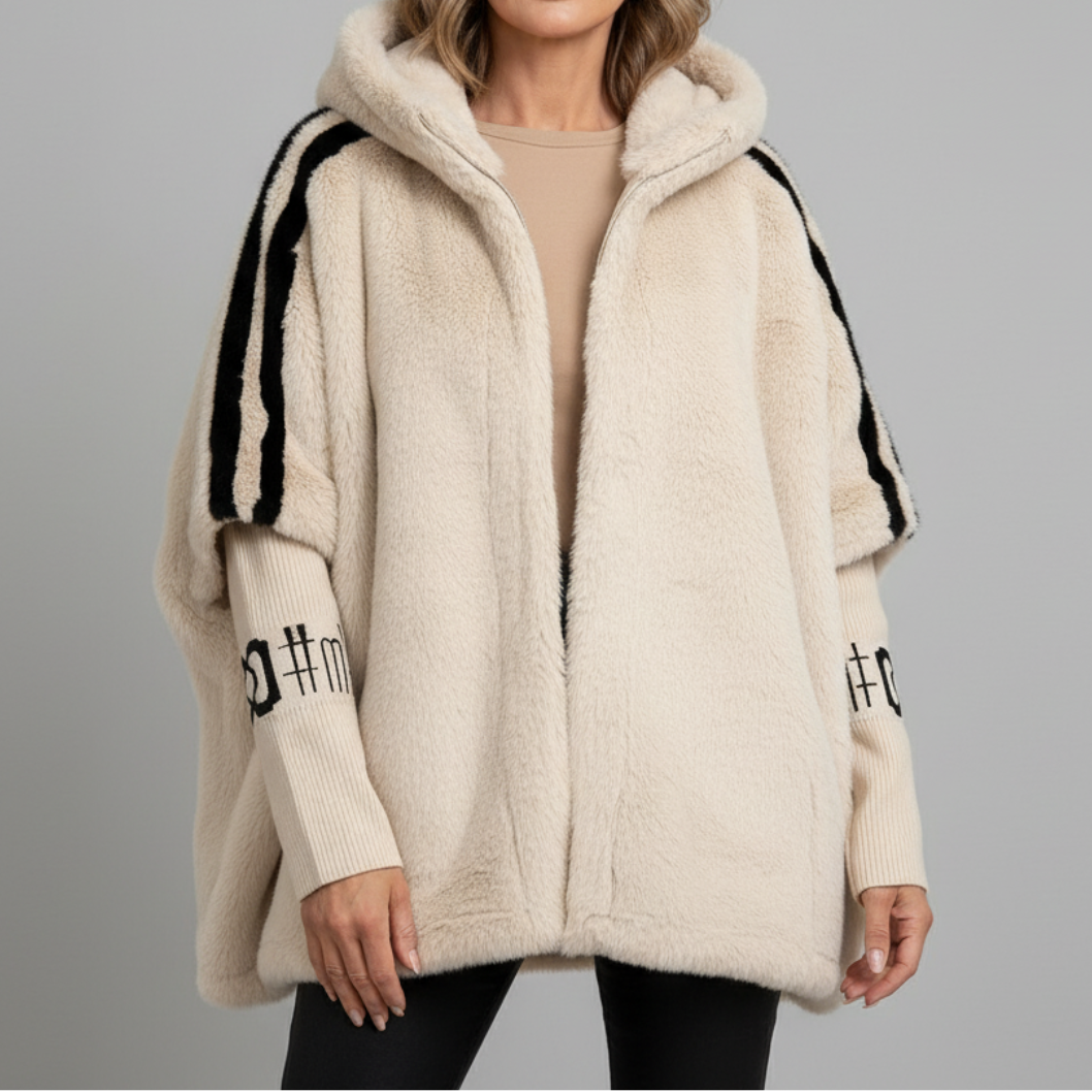 Veste hivernale chic Danoir Paris Brielle en marron, coupe élégante, adaptée pour l'hiver, vue de face.