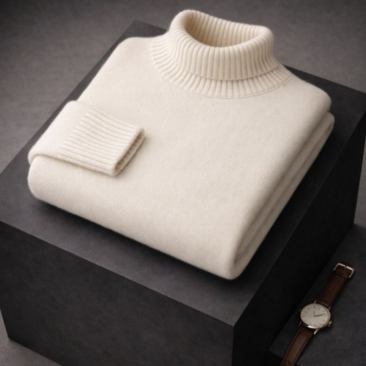 Pull marron Danoir Paris INES, chic et confortable, en laine douce, porté sur mannequin, style élégant et moderne.