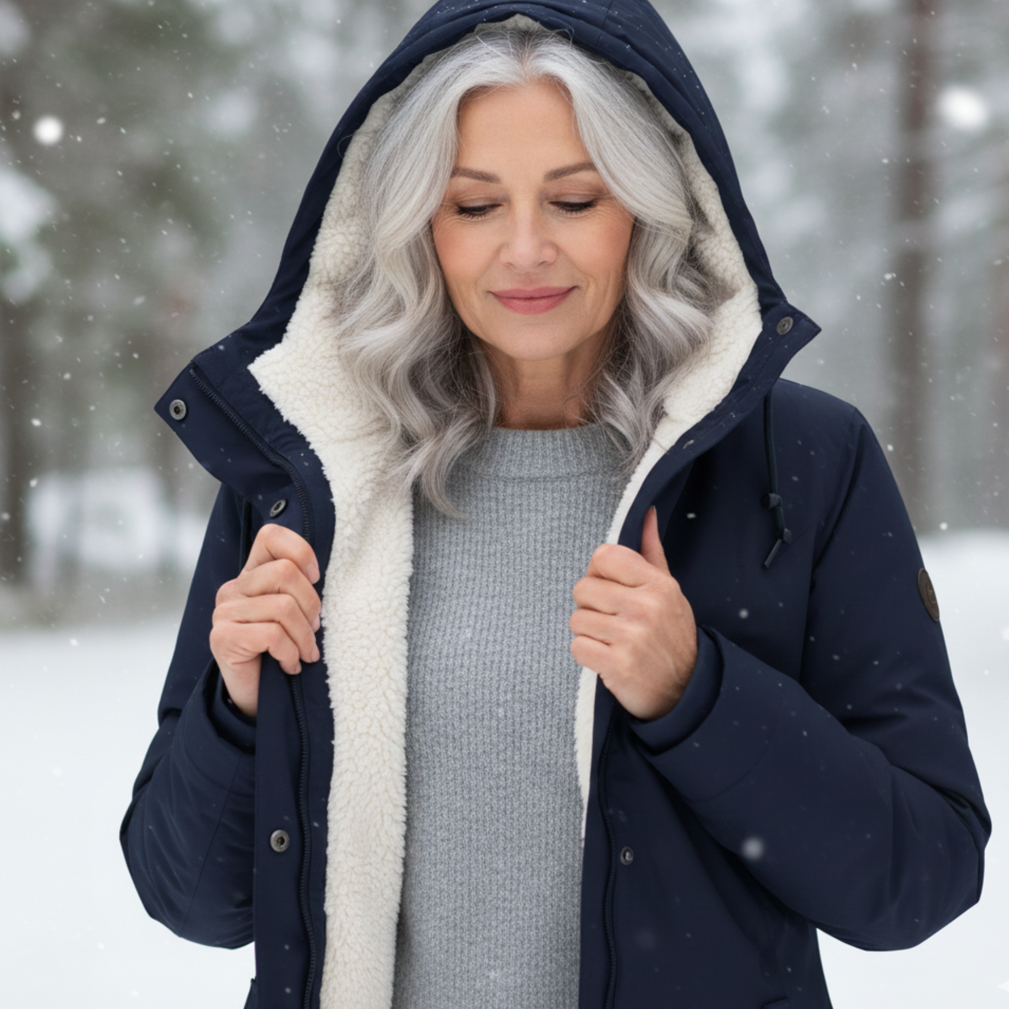 Veste élégante hivernale Adeline de Danoir Paris, en gris, taille XS, avec design sophistiqué et tissu chaud.