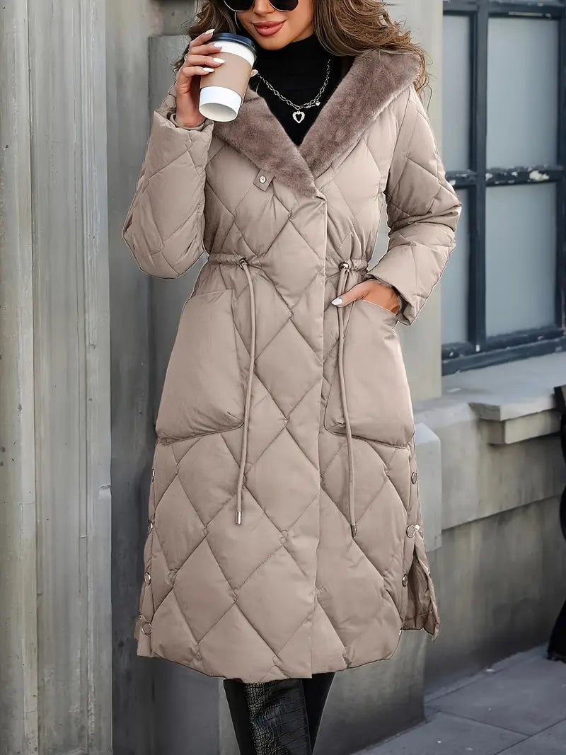 Manteau d'hiver élégant Danoir Paris Jeane en marron, coupe sophistiquée, tissu chaud et confortable.