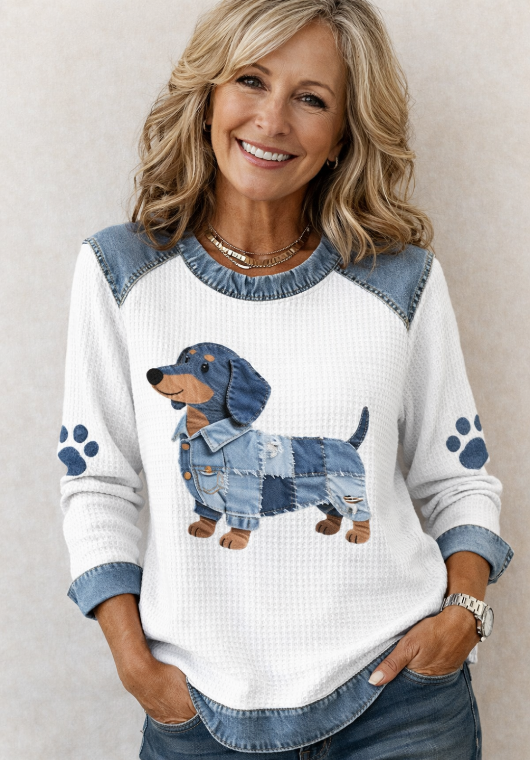 Haut décontracté pour chien Daisy de Danoir Paris en tissu bleu, confortable et élégant, modèle FR1616.