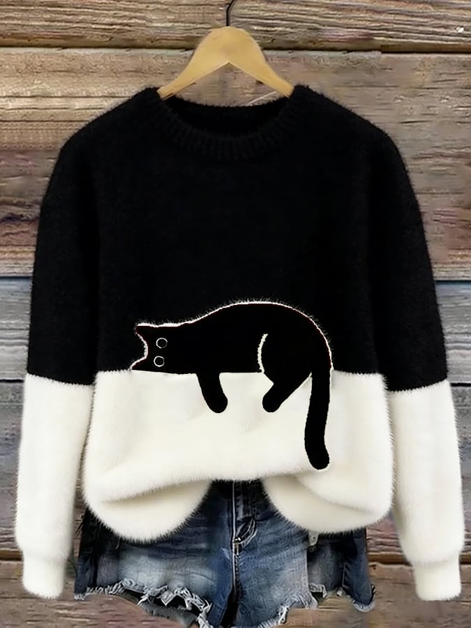 Pull doux et mignon LanaCat de Danoir Paris en orange, taille S, avec un look confortable et élégant pour chats.