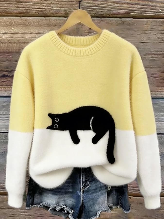 Pull doux et mignon LanaCat de Danoir Paris, en laine orange, pour chien ou chat, confortable et chaud.