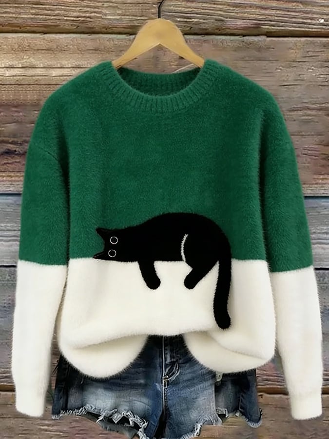 Pull doux et mignon LanaCat de Danoir Paris, en orange, taille S, doux tissu pour chat élégant et confortable.