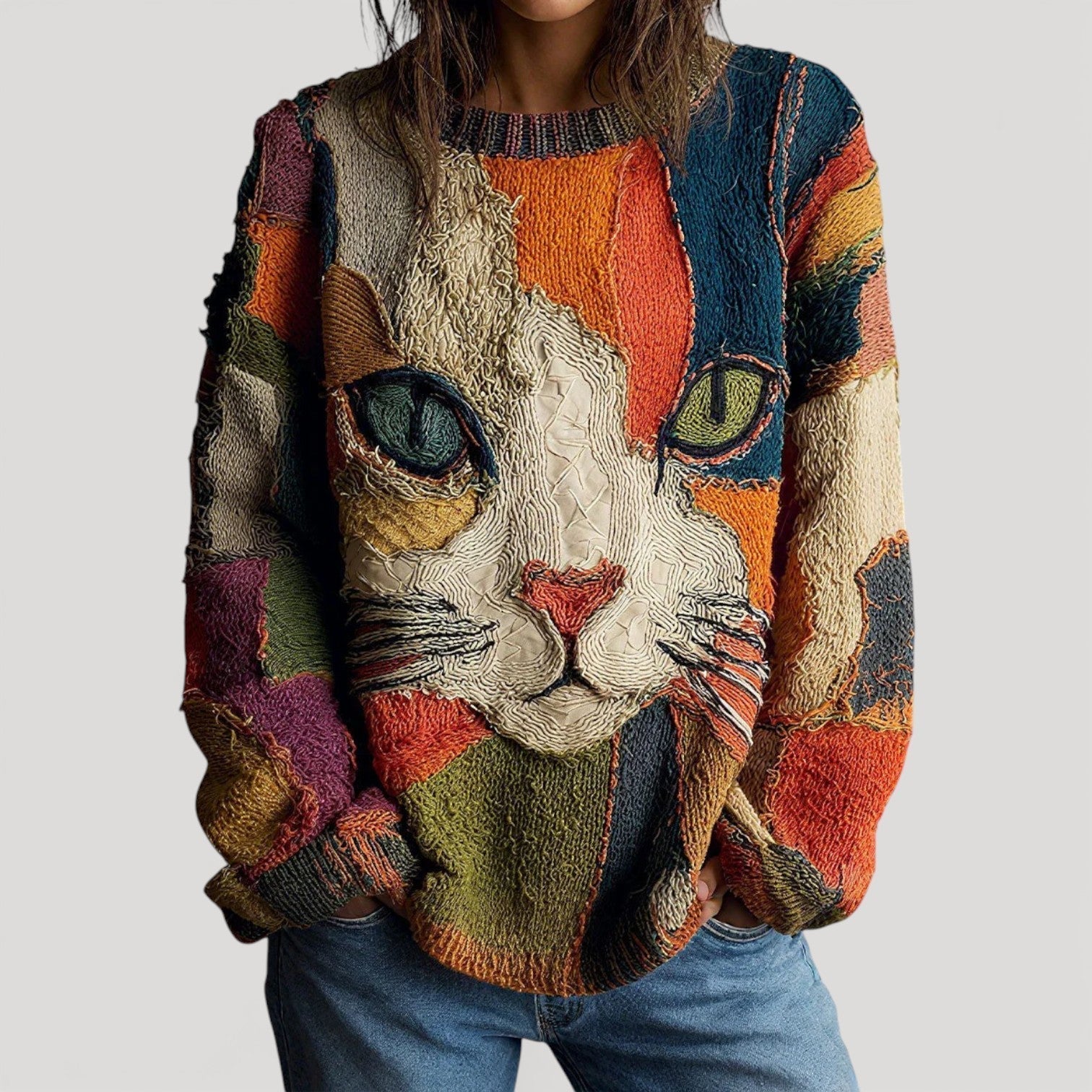 Haut artistique décontracté Gianna de Danoir Paris, multicolore, style moderne et confortable, porté sur un mannequin.