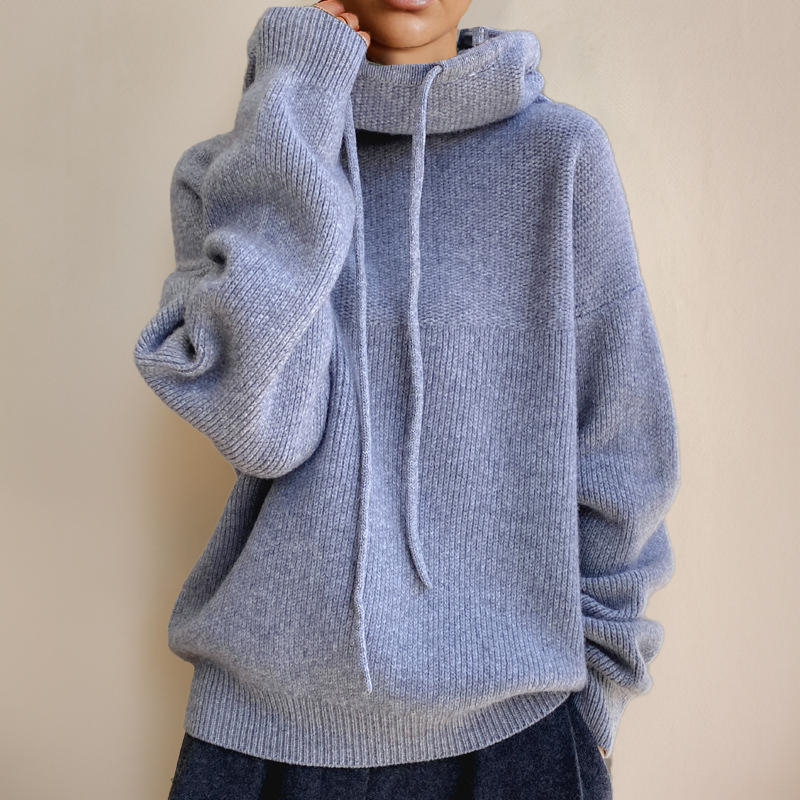 Pull-over oversize vert Danoir Paris Loren FR816, style chic et décontracté, porté sur mannequin.