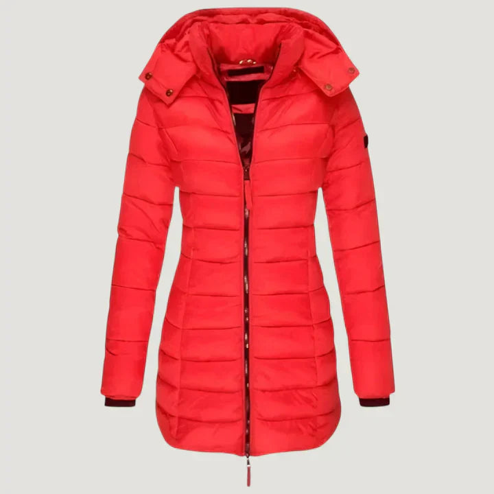 Veste d'hiver élégante Maria de Danoir Paris, couleur bleu, en tissu chaud, coupe ajustée, pour femmes, taille S.