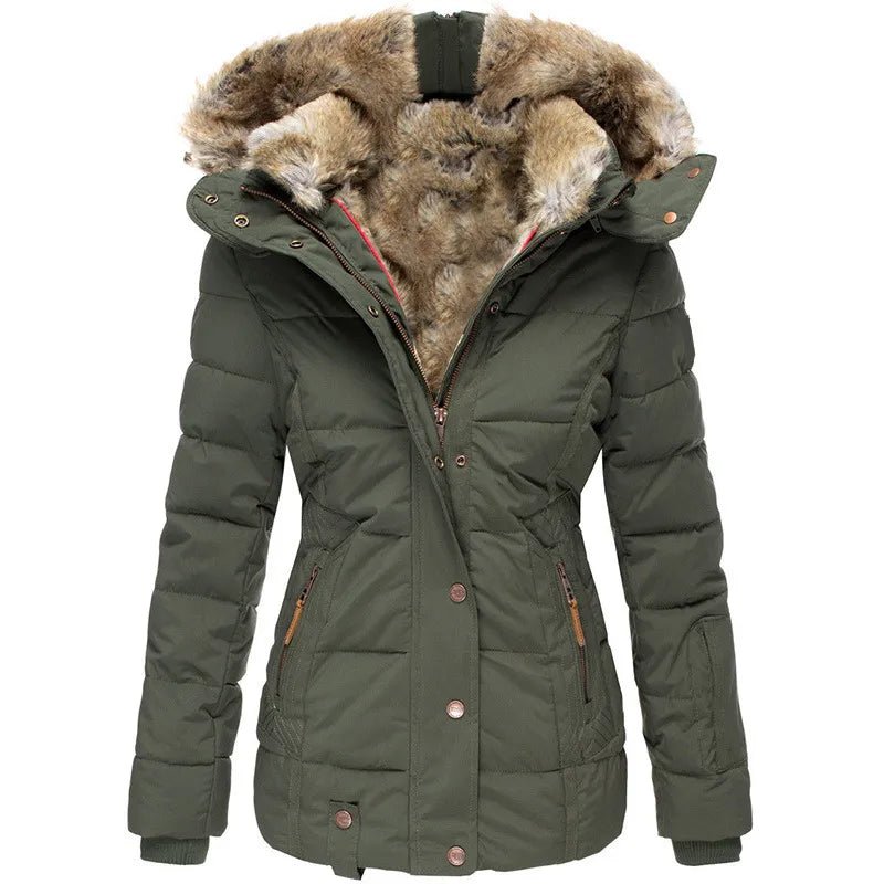 Manteau d'hiver élégant FR911 noir de Danoir Paris, coupe sophistiquée et tissu chaud, porté sur un mannequin.