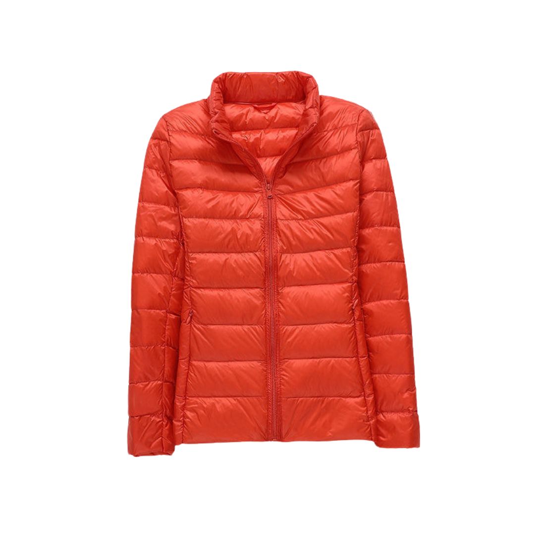 Veste ultra légère élégante Elin de Danoir Paris en rose, style sophistiqué et design moderne.