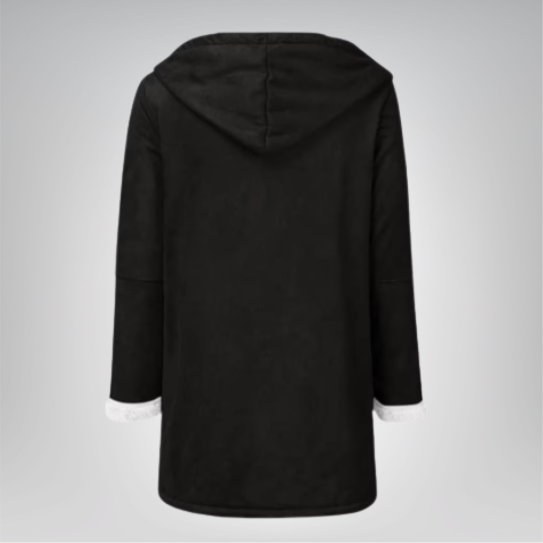 Veste élégante Danoir Paris Maria en fleece vert mousse, style chic, coupe ajustée, détails sophistiqués, idéale pour l'hiver.
