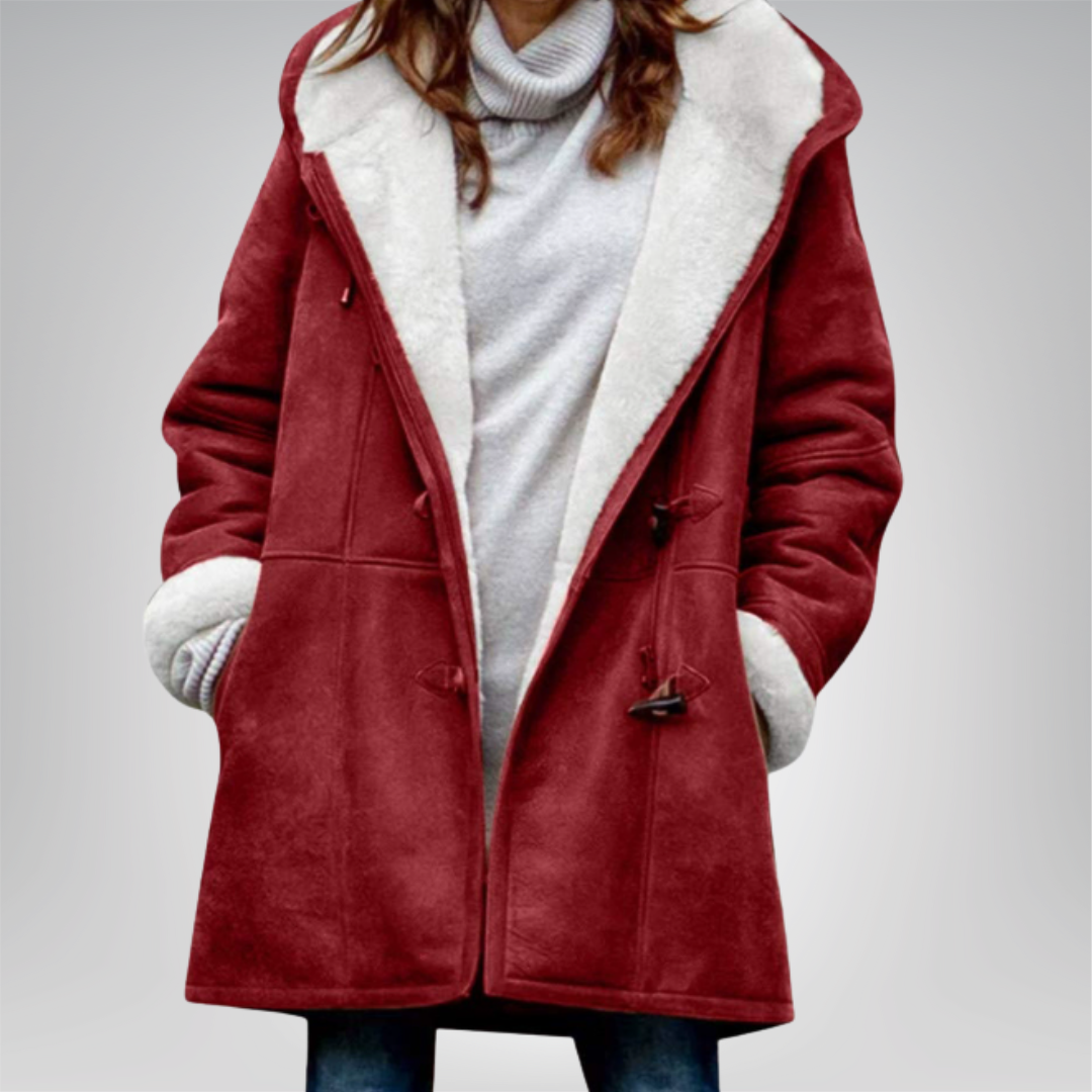 Veste élégante en fleece Danoir Paris Maria, coloris vert mousse, coupe ajustée, détail en tissu doux, mode confortable et sophistiquée.