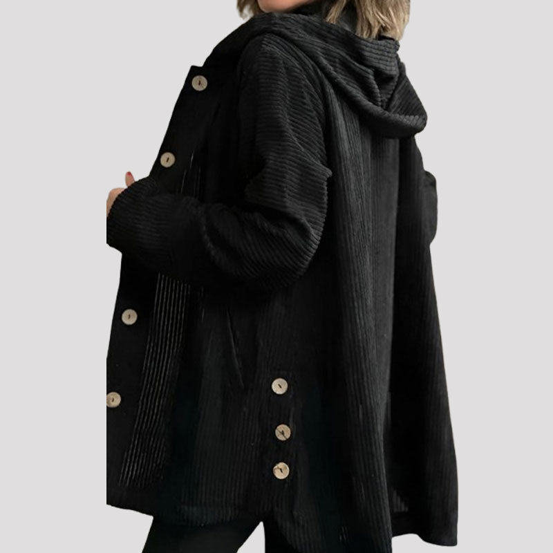 Veste en velours confortable Isabelle de Danoir Paris, modèle FR958, couleur bordeaux, vue de face.