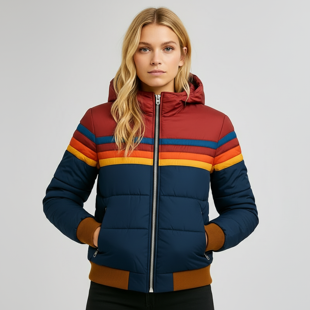 Veste thermique élégante Becker de Danoir Paris en bleu marine, coupe ajustée, pour femme, taille XS.